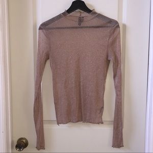 Tan net Glitter top